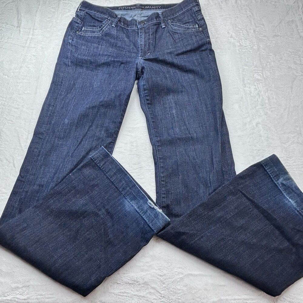 COH Citizens Of Humanity Hutton Wide Leg Dark Wash Flare Jeans - Size 30 - Picture 2 of 16